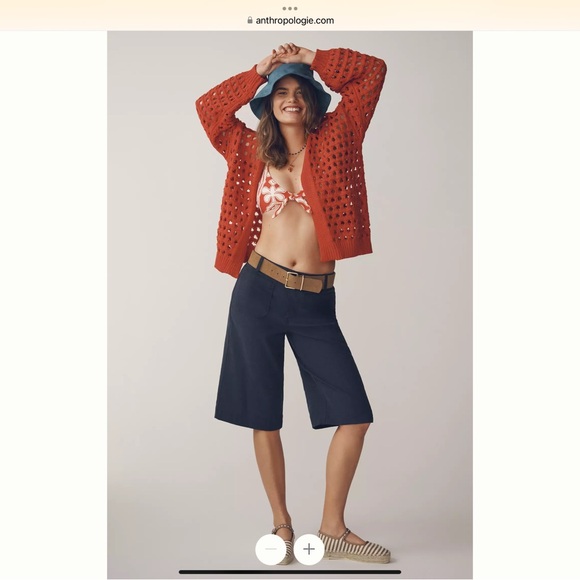 Anthropologie The Colette Longline Shorts by Maeve navy - Picture 3 of 5